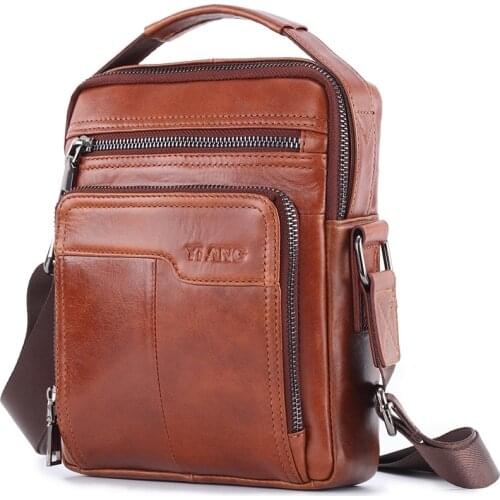 Vintage Genuine Leather Mans Messenger Bag Men Handbags Chest Crossbody Shoulder Mens Bags Totes Casual Small Male Travel bags