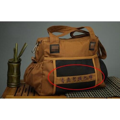 High quality canvas buddhist meditation zen lay bag shaolin monk kung fu lohan package buddha bag yellow/coffee
