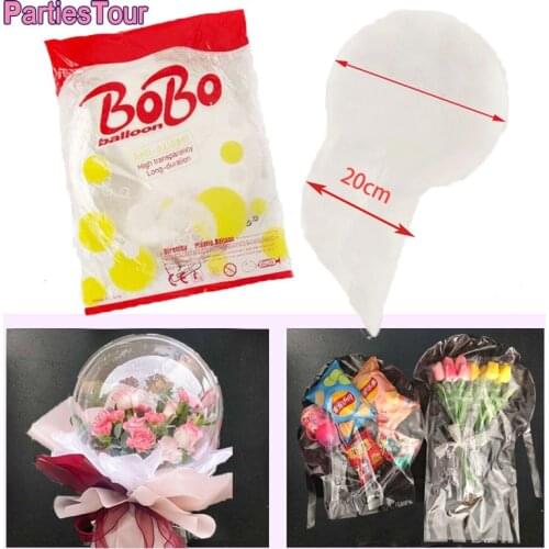10Pcs 20cm Heavy Caliber BOBO Balloon Transparent Bubble Gift Ballon For Birthday Party Decortions Flower Snacks Gift Wrapping