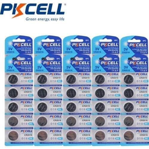 10Pack/50Pcs PKCELL CR2016 3V Lithium Battery BR2016 DL2016 ECR 2016 Button Batteries