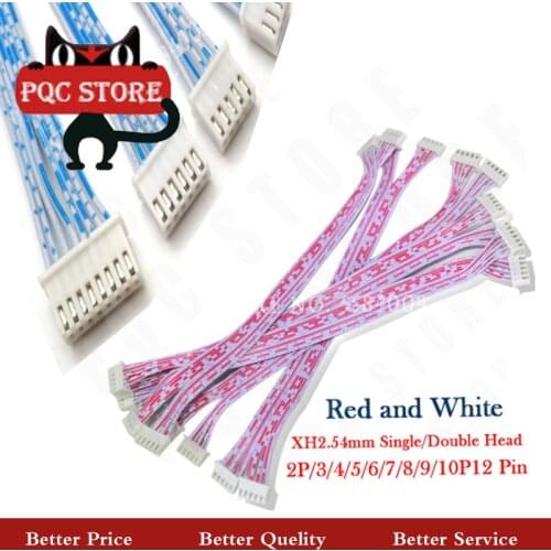 10PCS JST XH2.54 XH 2.54mm Single/Double Head Wire Cable Connector 2P/3/4/5/6/7/8/9/10P12 Pin Pitch Red Blue Male Female Plug