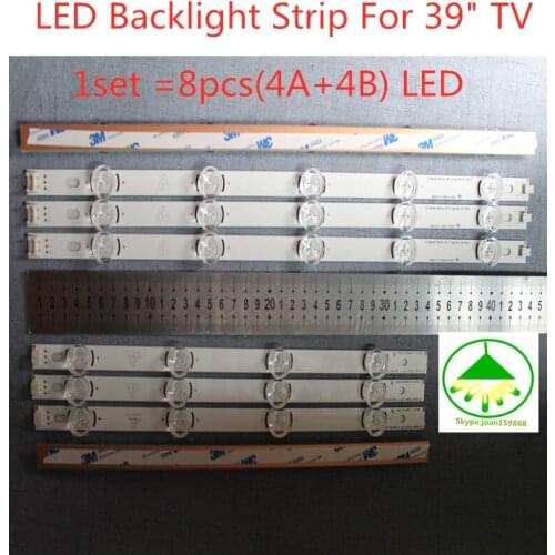 100%New 1set =8pcs(4A+4B) LED backlight bar forTV HC390DUN-VCFP1-21X 39LN5400 39LA6200 LG innotek POLA 2.0 POLA2.0 39"A/B type