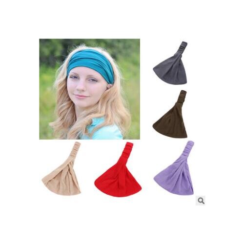 100pcs/lot DIY Multi Simple Polyester Yoga Headbands Wide Elastic Pure Colore Head Bands Hair Styling Tools Accessory HA925