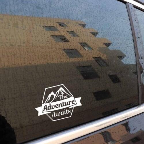 17.8CM*12.8CM The Adventure Awaits Vinyl Car Motorcycle Car Sticker Decals Black/Silver Motorcycle C13-000394