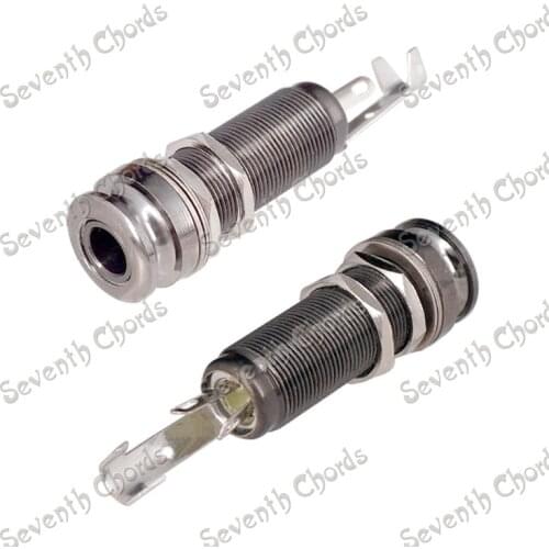2Pcs Brass 6.35mm Threaded Cylinder End Pin Strap Pin Jack Socket for Guitar Bass - Chrome & Golden & Gun color & Copper red