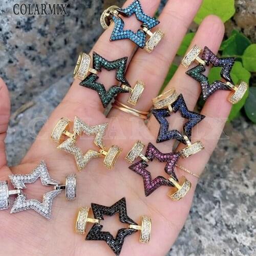 3Pcs Zircon Charms pendants white or colorful zircon jewelry accessories for jewelry Mix shape Pendant jewels for women 31473