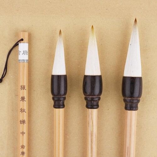 3pcs Calligraphy Brush Pen Caligrafia Huzhou Multiple Hair Brush Pen Chinese Painting Writing Brush for Beginner Tinta China