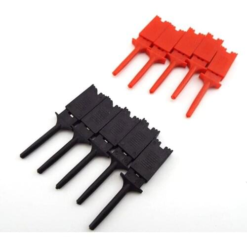 50mm Mini Single Test Hook Clip Probe for Electronic Testing IC Grabber red black flat Crocodile Clip Hooks electric Test Clip