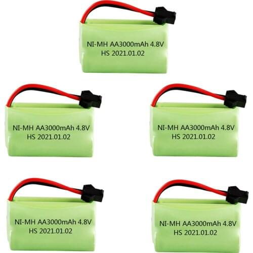 4.8V 3000mah NiMH AA Battery with SM Plug For Rc toys Cars Tanks Robots Gun Boat 4.8V toy NIMH batteries 1-10PCS 4.8V wholesale
