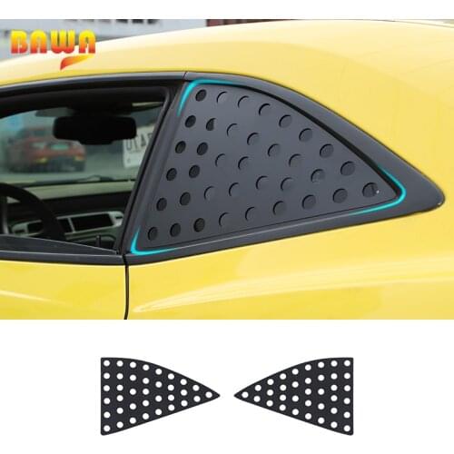 BAWA Car Rear Triangle Glass Side Window Louvers Decor Cover Vent Aluminum Alloy Accessories For Chevrolet Camaro 2010-2015