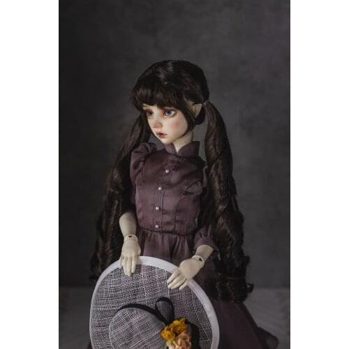 BJD doll wig suitable for 1-3 1-4 size double ponytail long hair doll accessories