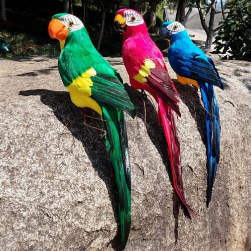 Large Fake Artificial Parrot Feathered Realistic Garden Home Decor Ornament