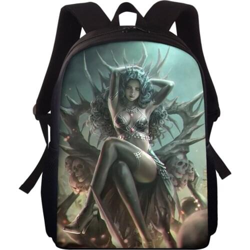 ELVISWORDS Brand Gothic Dark Art Girls Print Backpack For Women Men Rucksack Girl School Bags Fashion Mochila Customize Knapsack