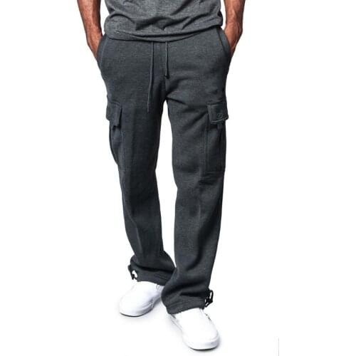New Men Cargo Safari Pants Straight Cotton Casual Spring Autumn wearing