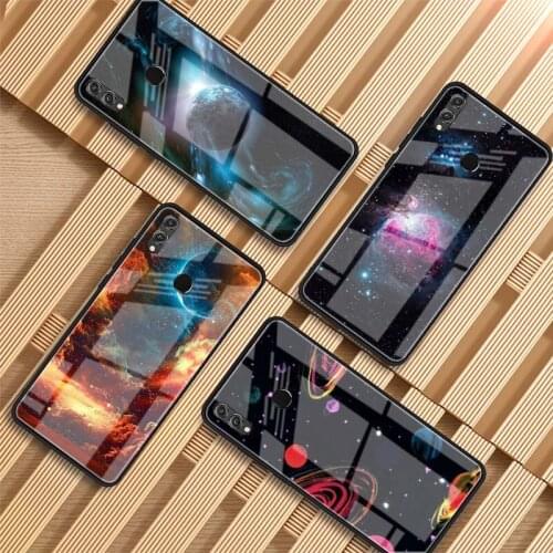 Art Star Space Moon Tempered Glass Phone Case For Huawei P20 P30 P40 P40 Lite Pro Psmart Mate 20 30 Cover Shell