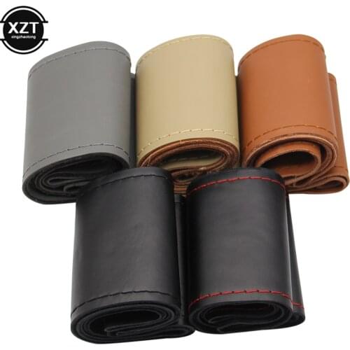 Genuine Leather 42/45/47/50 CM Steering Wheel Cover For Bus Truck Car For BENZ IVECO forCummins TRUCK Bus Van Lorry