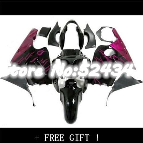 Fei-2001 2000 Ninja ZX-12R Fairing Kit Black Red Flame for KAWASAKI ZX12R 2000 2001 2000-2001 ZX-12R ZX 12R 00 01 00-01 ABS Fair
