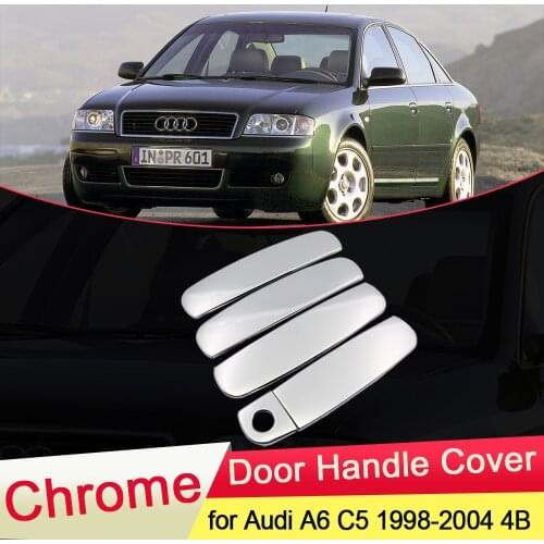 For Audi A6 C5 1998 1999 2000 2001 2002 2003 2004 4B Luxurious Chrome Door Handle Cover Catch Trim Set Car Styling Accessories