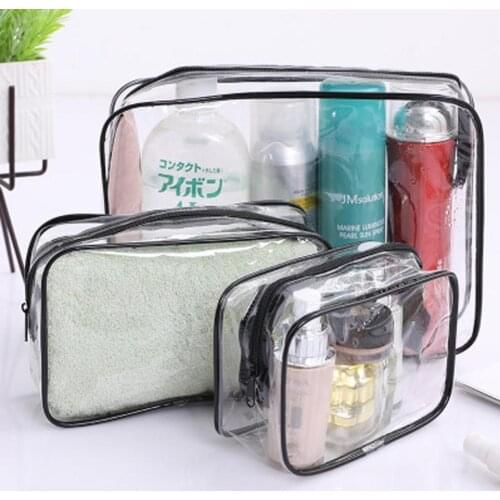 Travel Pvc Cosmetic Bags Women Transparent Clear Zipper Bag Makeup Wash Storage Cosmetic Waterproof Organizer Bags Bath K6s7