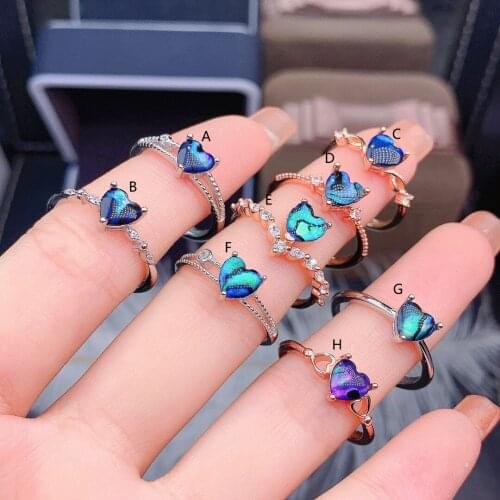 S925 Sterling Silver Natural Blue Shell Egg Noodles Ring Emerging Accessories Exquisite Luxury Ladies Glamour Party Engagement