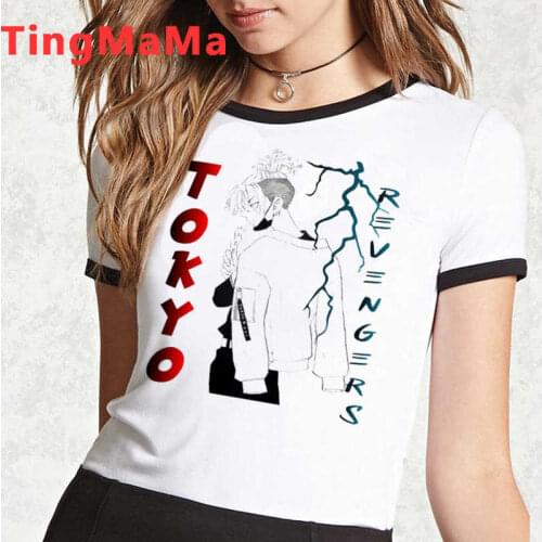 Tokyo Revengers top tees men plus size white t shirt print harajuku kawaii grunge tshirt tumblr