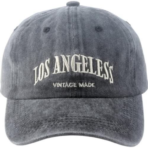 Cotton Retro Dad Hats Texts Stone Washed Baseball Cap Men Womens Unstructured Hats Dark Grey Dark Green Navy Blue Khaki Rose Red