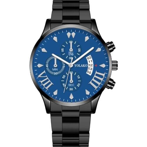 2020 Hot Style Trend Mens Stainless Steel Watchband Luxury Watch Calendar Quartz Watch Professional Casual Watch Men Gift