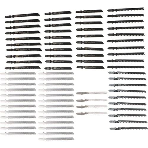 80Pcs Lengthen Jig Saw Blade Jigsaw Blades Set Wood Assorted Blades Wood Plastic Woodworking Cutting DIY Power Tool