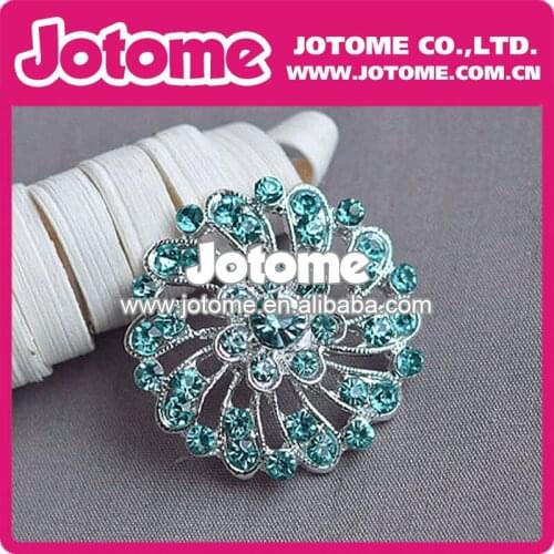 Sky Blue Stones Round Flower Shaped Fashion New Style Rhinwstone Brooch for Wedding/Apparel