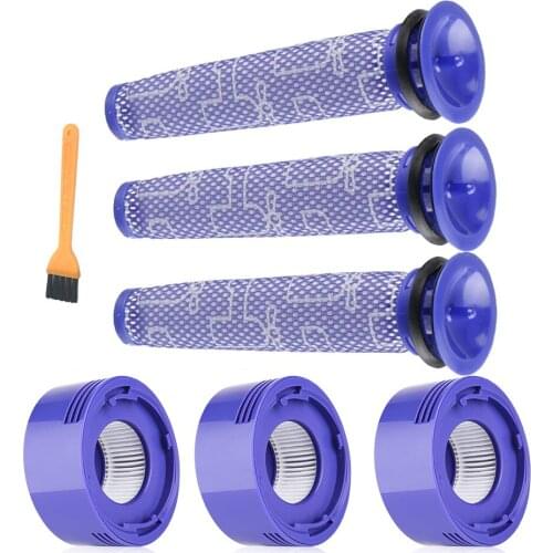 HEPA 6 Pack Pre-Filters and 2 Pack Post-Filters Replacements Compatible Dyson V8 and V7 Cordless Vacuum Cleaners