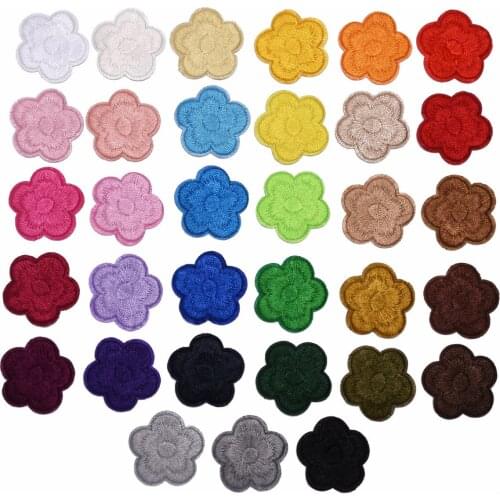 New Small Fresh 33 Colors Optional Small Plum Embroidery Patch DIY Hotel Table Cloth Bed Sheet Adhesive Ironing Patch