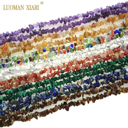 Wholesale 3-5mm Natural Gravel Shape Colorful Irregular Agat Stone Beads For Jewelry Making DIY Bracelet Necklace Strand 34