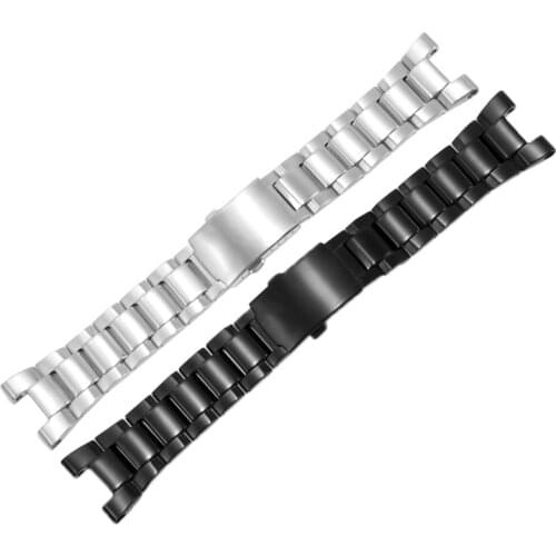 Suitable For Casio GST-W300/W110/S120/S100G 400 Stainless Steel Bracelet Black Silver Metal Watchband Mens Watch Chain