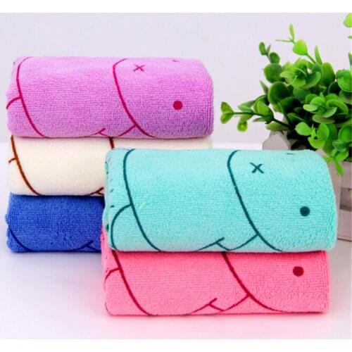 2Pcs Cute Microfiber Absorbent Drying Bath Beach Towel Baby Kids Cartoon Towel 25*50cm Washcloth Swimwear