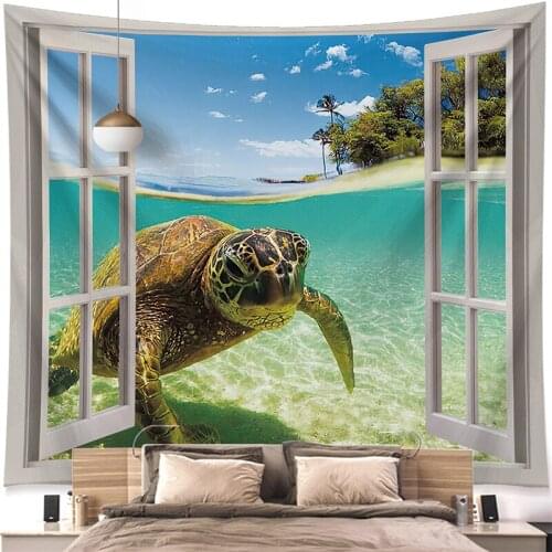 Nature Sunshine Beach Tapestry Wall Hanging Forest Landscape Home Decor Tapestries Living Room Bedroom Decorative Trippy Mural