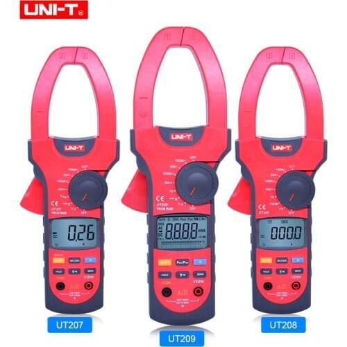 UNI-T UT207/UT208/UT209 Industry digital Clamp Meter 1000A 600V True RMS Auto Range Clamp Multimeters Ammeter Voltmeter