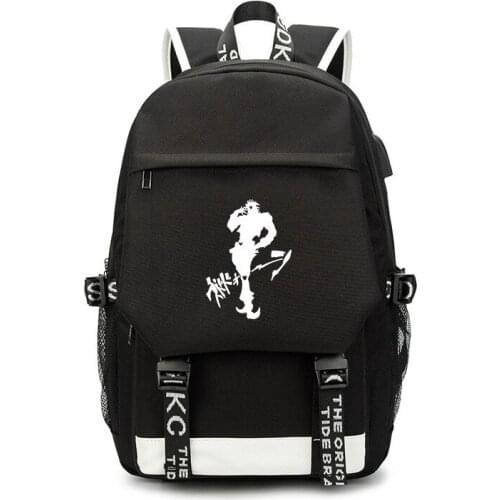 Anime JoJos Bizarre Adventure Undertale Cosplay Backpack USB Charging Port School Students Bag Travel Laptop Rucksack Gifts