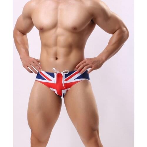 Sexy flag print swimwear men summer navy style beach shorts men swimsuits sunga board swim trunk bodybuilding shorts small size