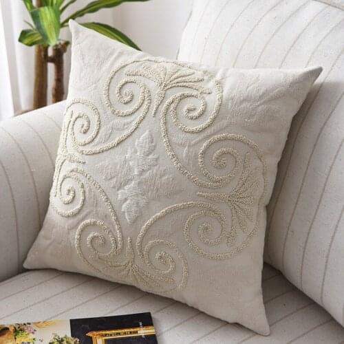Nordic Rice White Flower Cushion Covers Modern Simplcity Waist Pillowcases Home Sofa Decoration American Pillow Covers