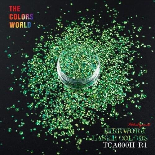 TCA600H Fireworks Laser Green 3D Colorful Round Shape 4 Kind Size Nail Glitter nail art decorations makeup facepainting polish