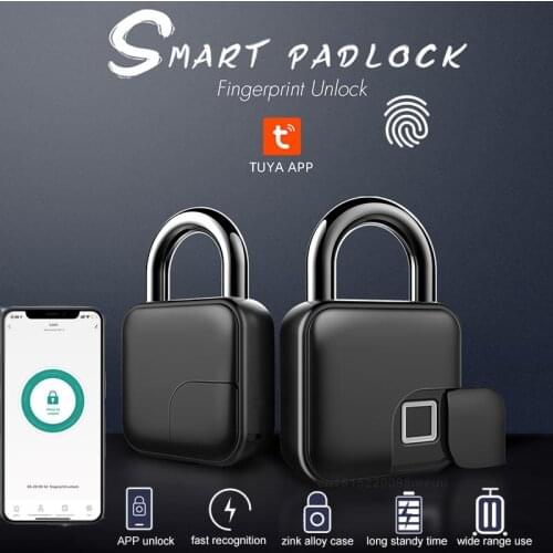 Intelligent Electronic Lock Tuya Keyless USB Rechargeable Portable Anti-theft Smart Door Lock Fingerprint Unlock Smart Padlocks