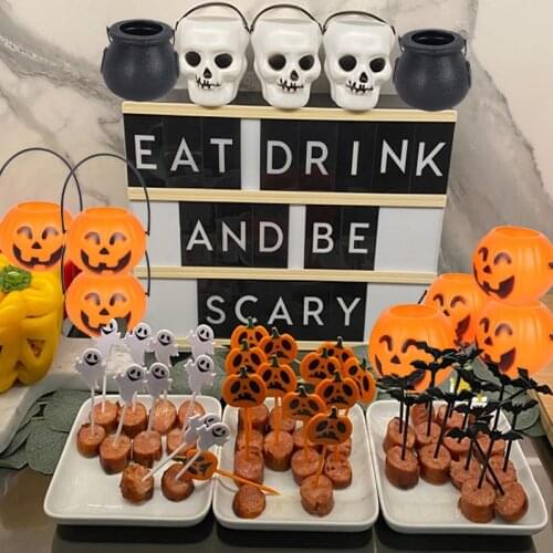 Halloween Candy Bucket Trick or Treat Pumpkin Bucket Novelty Witches Cauldron Skull Ghost Candy Holder Pot Decor Halloween Party