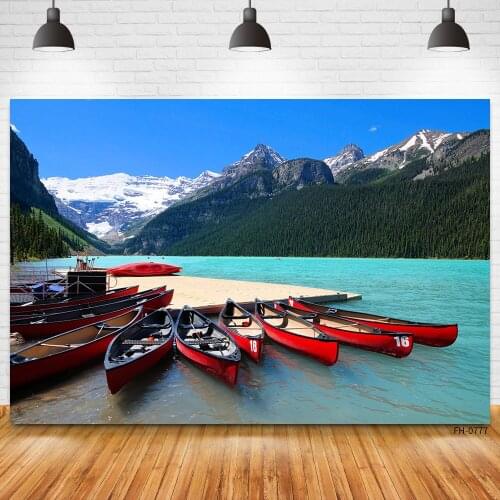 Snow Mountain Lake River Trees Blue Sky Baby Portrait Birthday Photography Backdrops Vinyl Background For Photo Studio Photocall