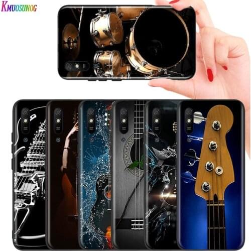 Bright Black Cover Guitar instrument music for Huawei P Smart Z S Plus 2020 2019 Nova 5T 5i 5 4e 4 3i 3e 3 2i Phone Case