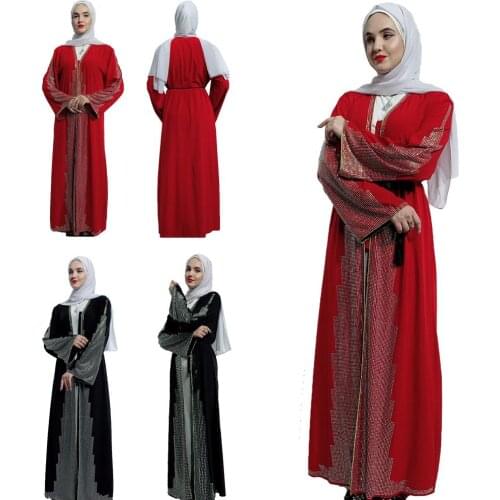 Muslim Women Open Abaya Long Sleeve Maxi Dress Kimono Kaftan Jilbab Cardigan Party Cocktail Luxury Robe Gown Loose Plus Size New