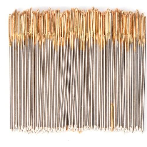 100Pcs/Lot Golden Tail Embroidery Fabric Cross Stitch Needles Size 24 For 11CT Stitch Cloth Sewing Kit Wholesale Accessories