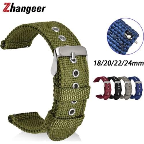 20mm 22mm Strap Nylon Fabric For Samsung Galaxy watch 3 46mm Active2 Gear S3 Watch Band Quick Release 18mm 24mm Universal Bands