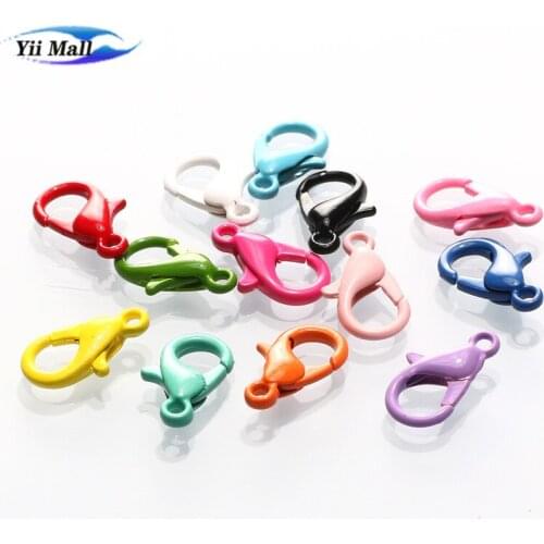 30pcs 6*12mm/8*14mm Stainless Steel 13 Colors Plated Lobster Clasp Hooks For Necklace&Bracelet Chain Jewelry Connectors