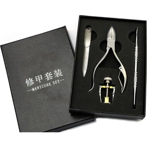 4pcs/set Professional Nail clippers olecranon nail Cuticle Scissors inset armor knives pedicure tools Remover Manicure Nail Art