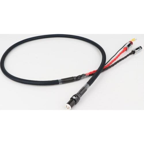 5 pin DIN XLR U spade plug Audio Phono Tonearm Cable with Ground Wire core pure copper OFC Plated Silver shield RCA